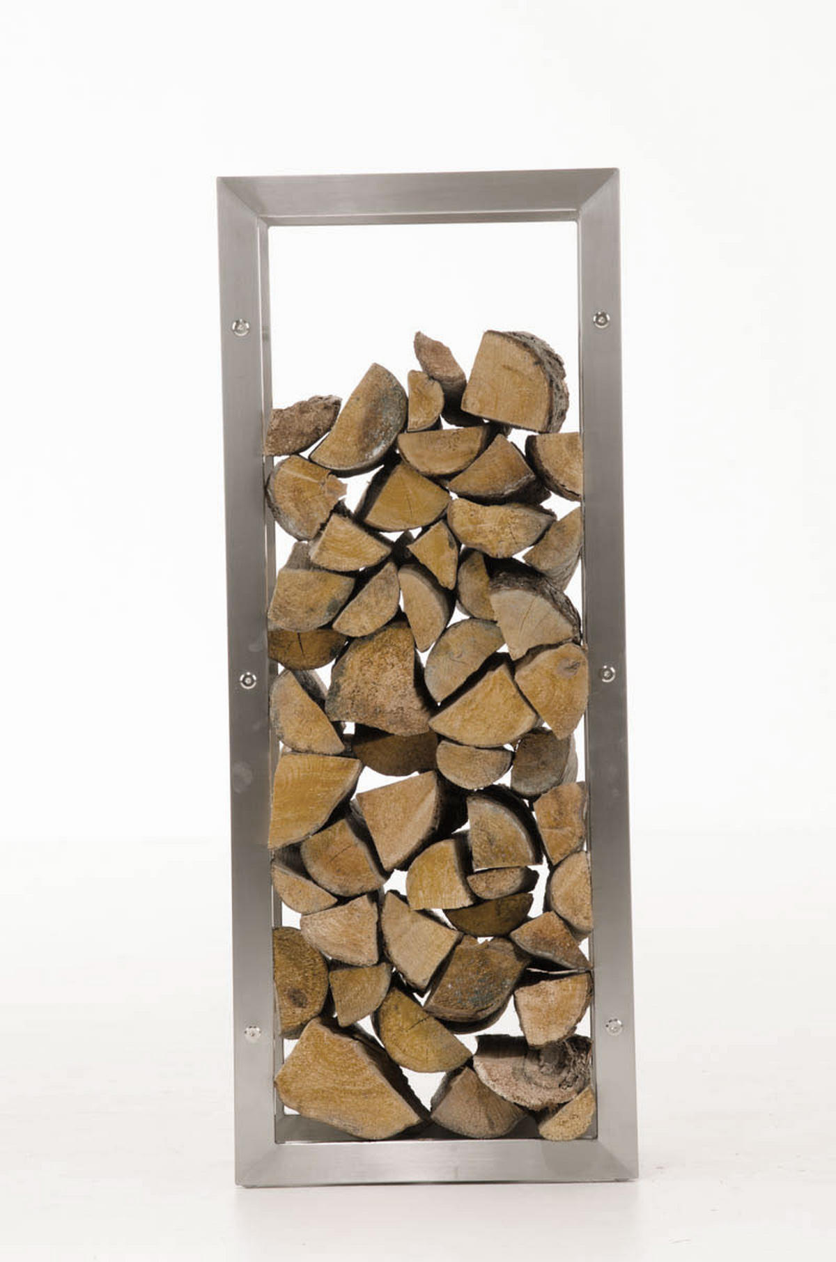 KAMINHOLZREGAL 60/25/100 cm Metall edelstahl - Edelstahlfarben, Metall (60/100/25cm) - CLP