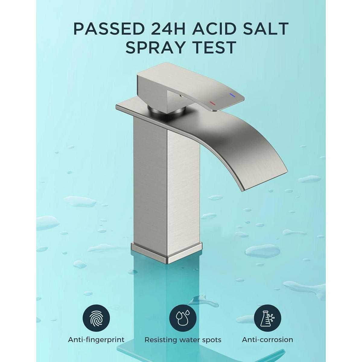 WASCHTISCHARMATUR Wasserfallauslauf gebürstetes Nickel 110 mm - Silberfarben, Metall (12.7/17.8/17.8cm)