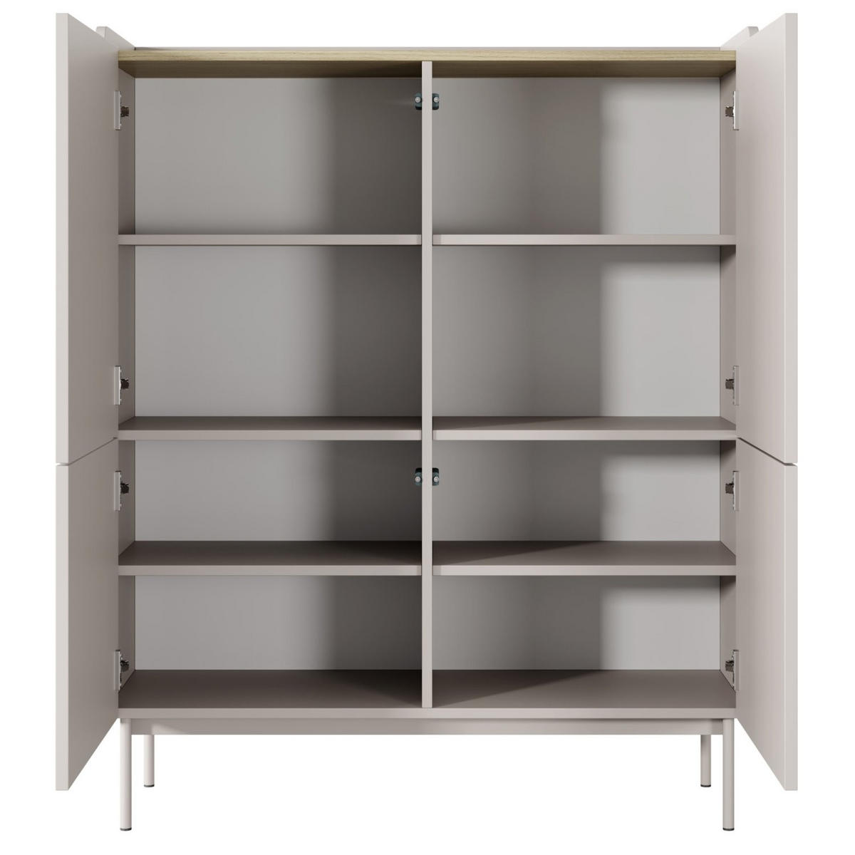 HIGHBOARD Liwelo Greige 103 cm - Taupe, Holzwerkstoff/Metall (103.2/126.2/38cm) - Selsey