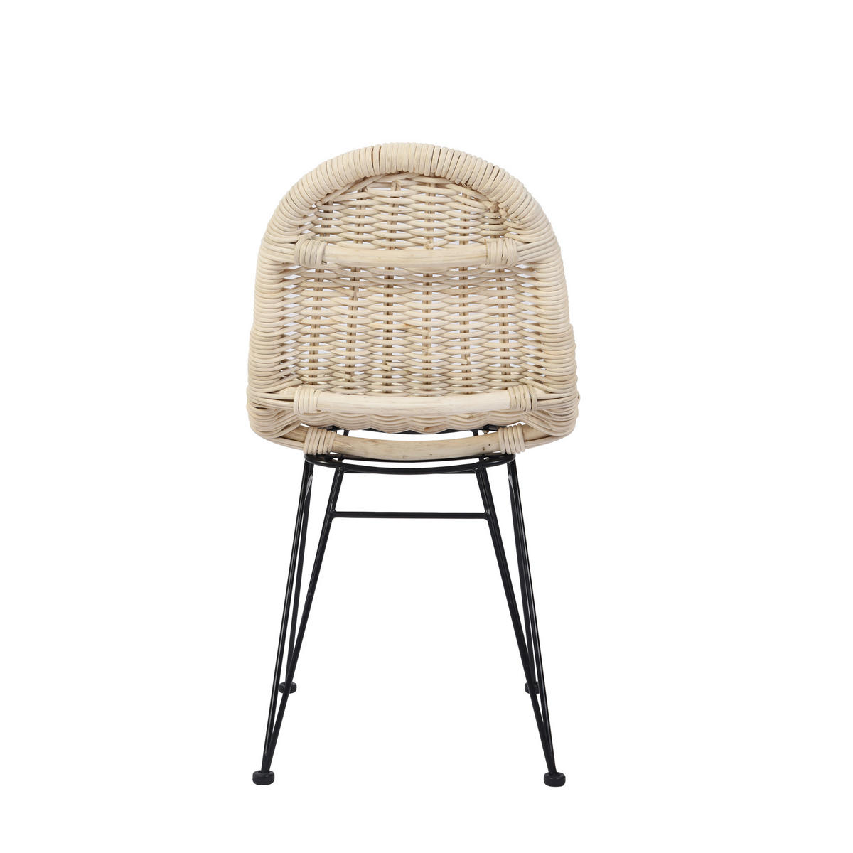 STUHL 2er-Set Rattan Braun - Beige, Holz (46/85/61cm) - Nordlys
