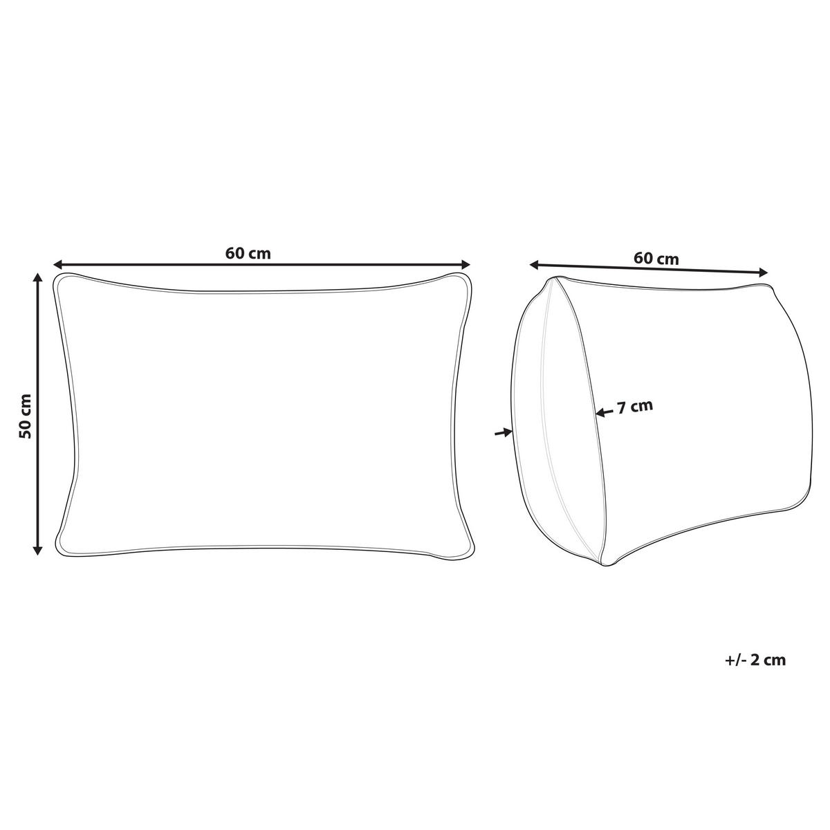 KOPFKISSEN Weiß 50/60 cm Teide - Weiß, Naturmaterialen (60/50cm) - Beliani