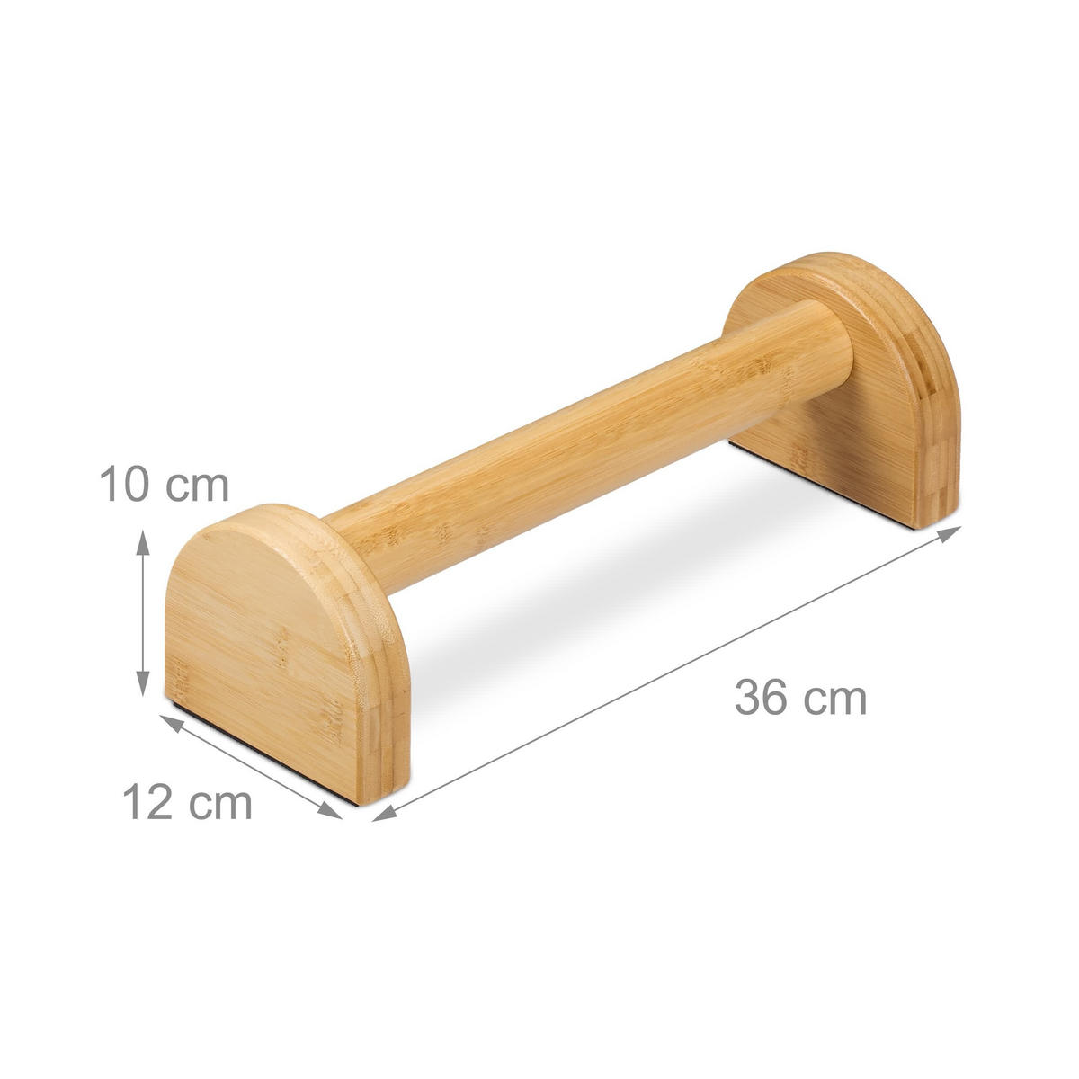 2xLIEGESTÜTZGRIFFE - Hellbraun, Holz/Kunststoff (12/36cm) - Relaxdays