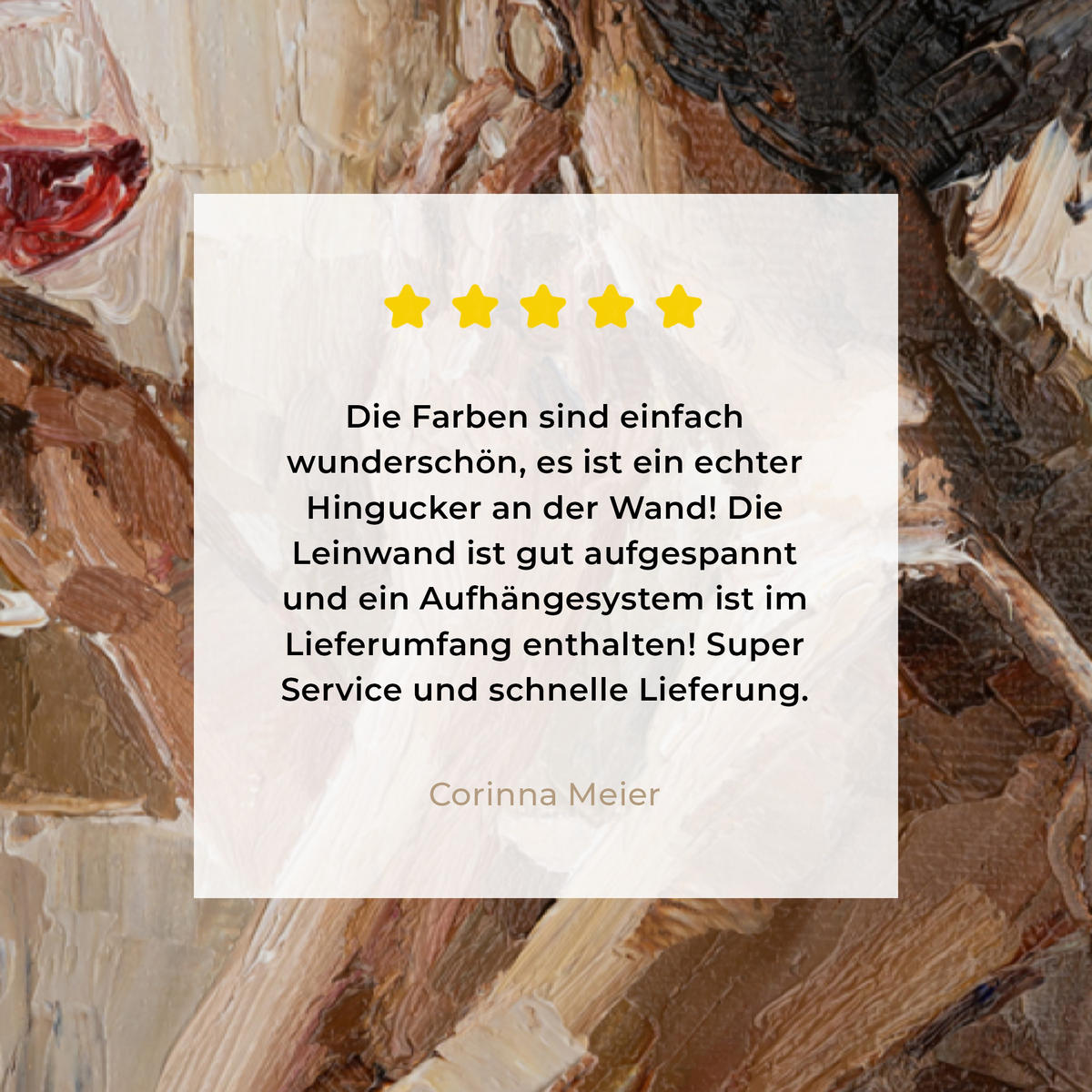 LEINWANDBILD Ölgemälde - Frau - Wein 20x30 cm - Hellbraun, Textil (20/30cm) - MuchoWow