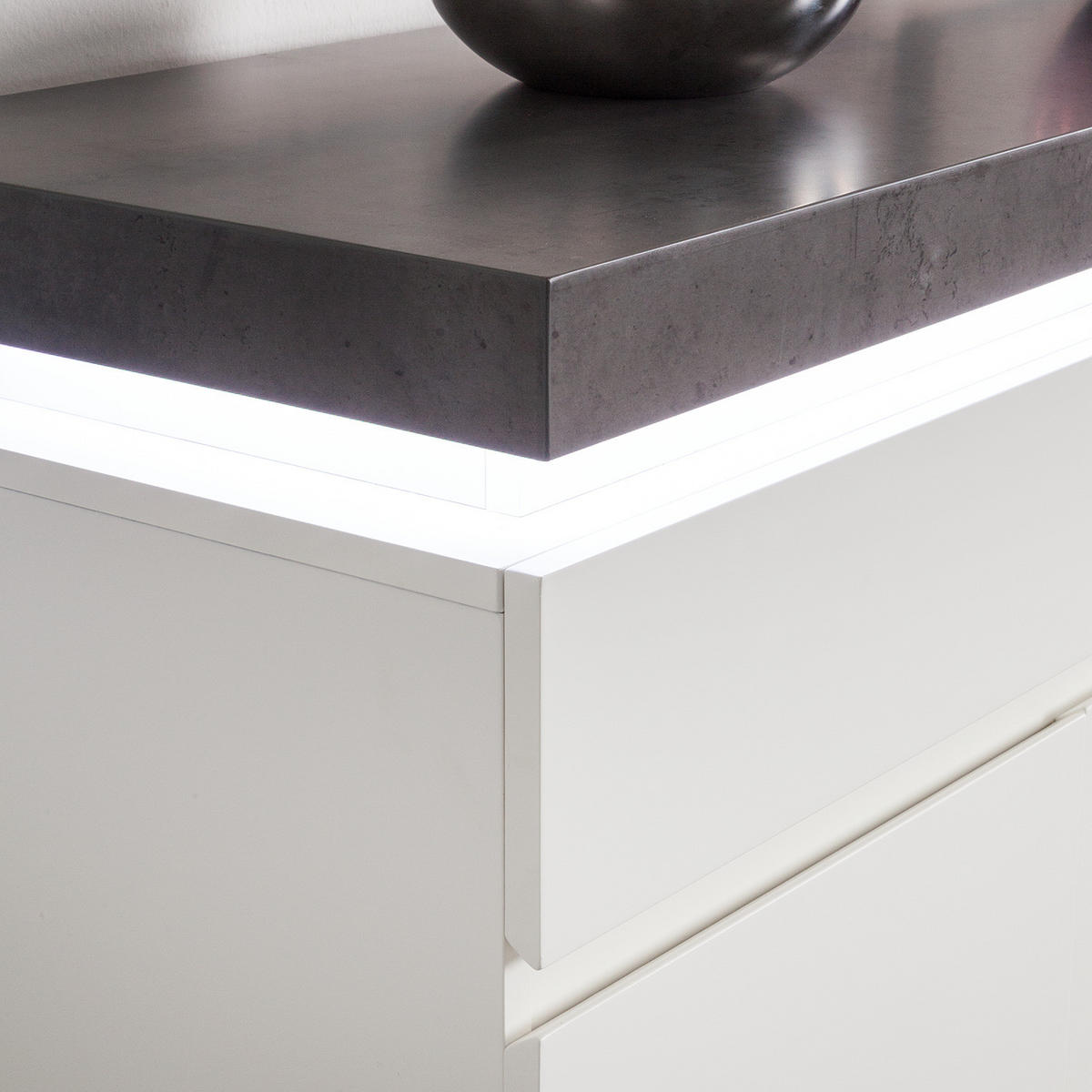 SIDEBOARD - inkl. Beleuchtung - Weiß/Grau, Holzwerkstoff (175/81/40cm) - home24