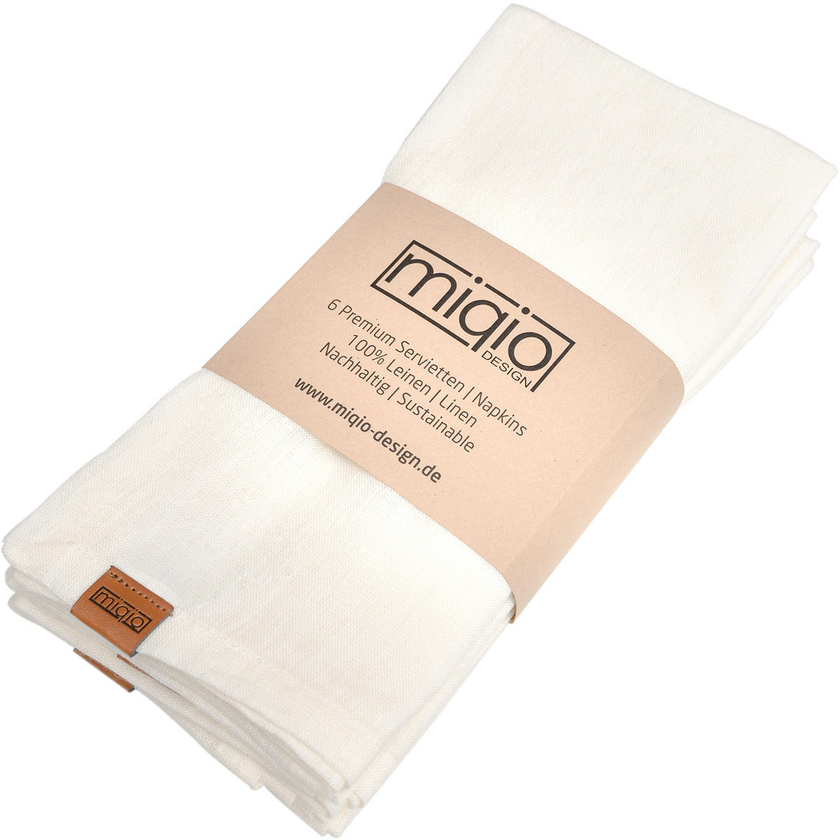 STOFFSERVIETTEN aus Leinen 6er-Set - Creme, Textil (45/23cm) - Miqio Design