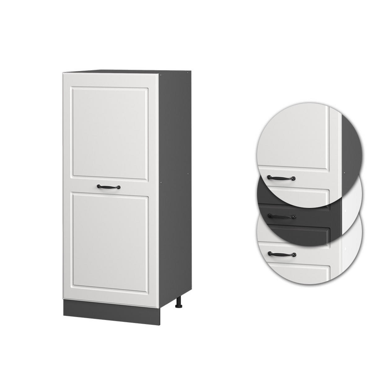 HOCHSCHRANK R-Line Weiß Landhaus 60 cm - Anthrazit/Weiß, Holzwerkstoff (60/143/57cm) - Vicco