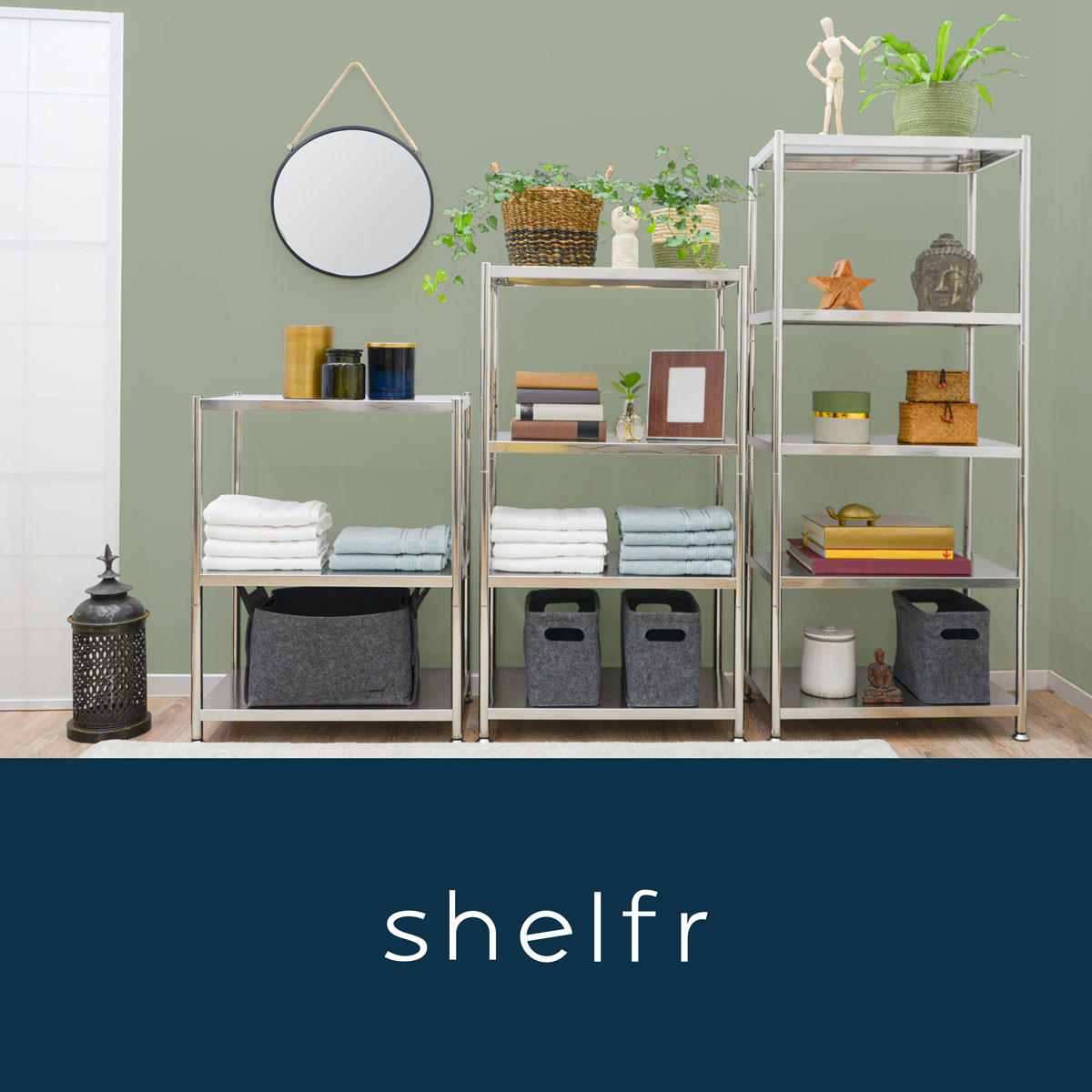 EDELSTAHL-REGAL 61x36x50 cm bis 60kg inkl. 2 Ebenen - Grau, Metall (36/50/61cm) - shelfr