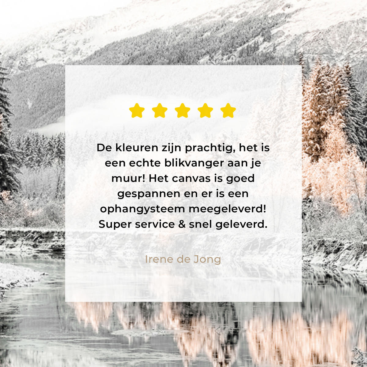 LEINWANDBILD Natur - Winter - Bäume - Berge - Schnee Wandbild Wohnzimmer 50x50 cm - Weiß Hochglanz, Textil (50/50cm) - MuchoWow