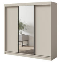 SCHWEBETÜRENSCHRANK mit Spiegel Fiore 3D1L 200 Kaschmir/Schwarz - Kaschmir/Schwarz, Holzwerkstoff/Metall (200/200/60cm) - mzm24