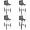 BARHOCKER 4er Set Dunkelgrauer Velours, Gepolsterte Rückenlehne, Bequem Und Modernes Design Für Die Küche Oder Die Theke - Grau, Textil (46/104/33cm) - Best For Home