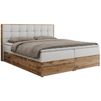 BOXBETT ALBERO 1 - 160/200 Weiß Kunstleder - H3 - Weiß, Holz/Textil (160/200cm) - MKS