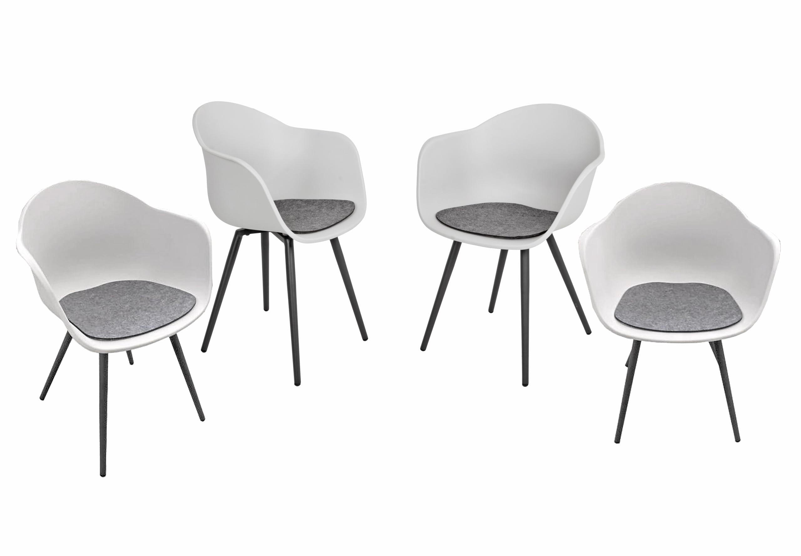 GARTENSTUHL 4er Set Bernd Gartenstühle - Grau, Kunststoff (61/74/56cm) - DELUKE