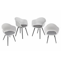 GARTENSTUHL 4er Set Bernd Gartenstühle - Grau, Kunststoff (61/74/56cm) - DELUKE