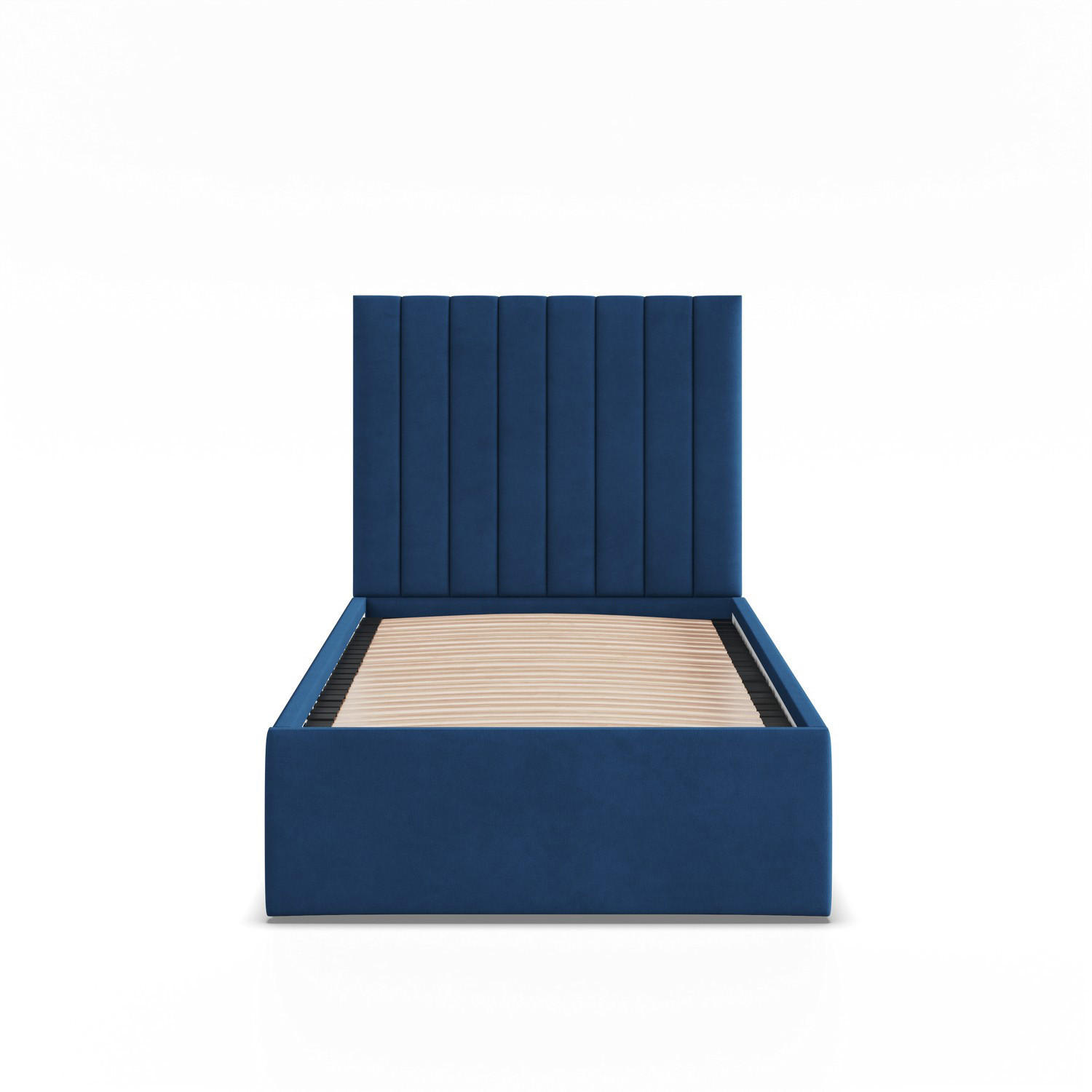 POLSTERBETT MIT KOPFTEIL 90x200 ohne Bettkasten POLLA, Blau - Dunkelblau, Textil (90/200cm) - Mebligo