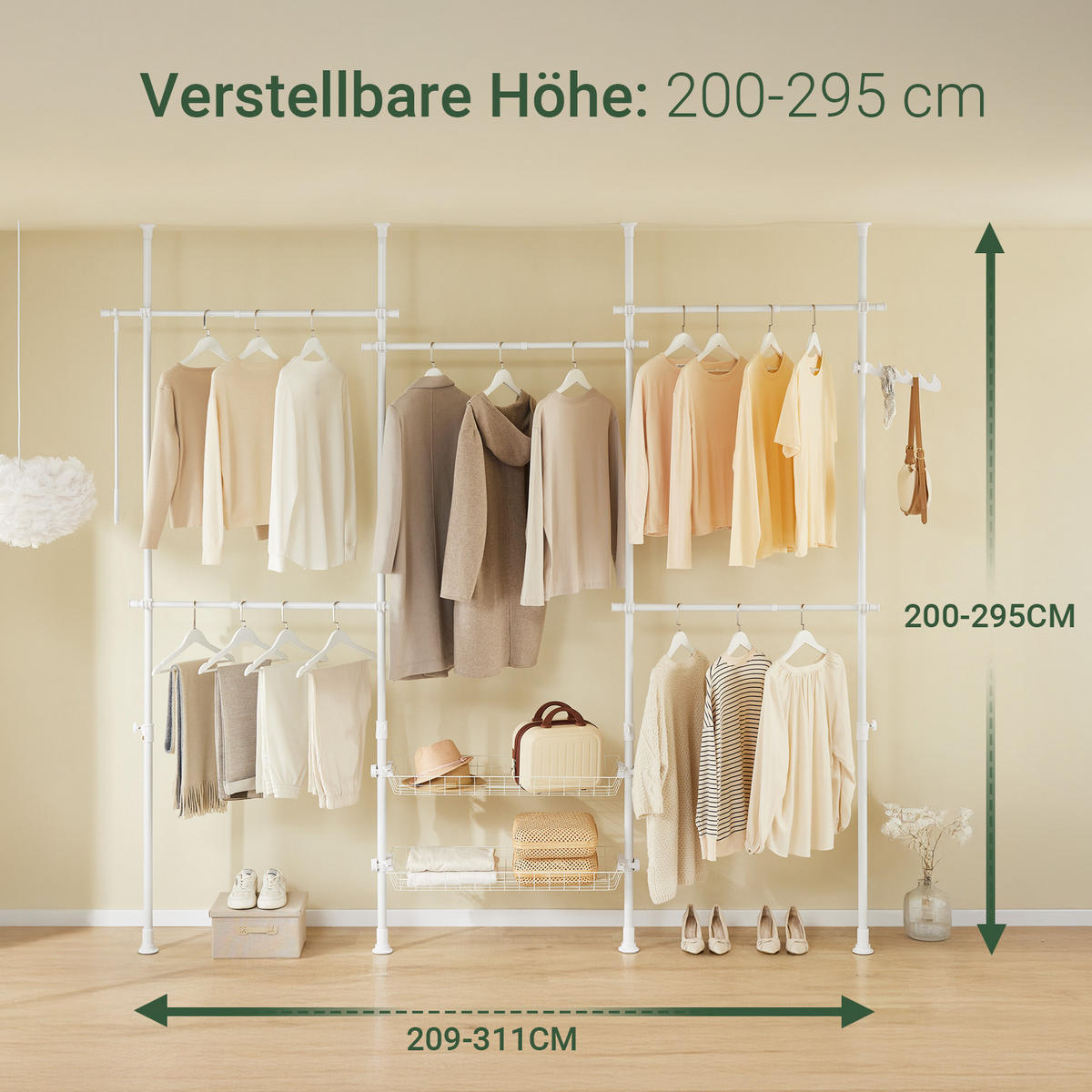 TELESKOP KLEIDERSTÄNDER Weiß - Weiß, Kunststoff (311/285/3cm) - SoBuy