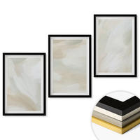 WANDBILDER 3er-Set - 40x60 cm Schwarzer Rahmen - Minimalismus der Farbstruktur - Schwarz, Kunststoff (40/60cm) - ArtPrintCave