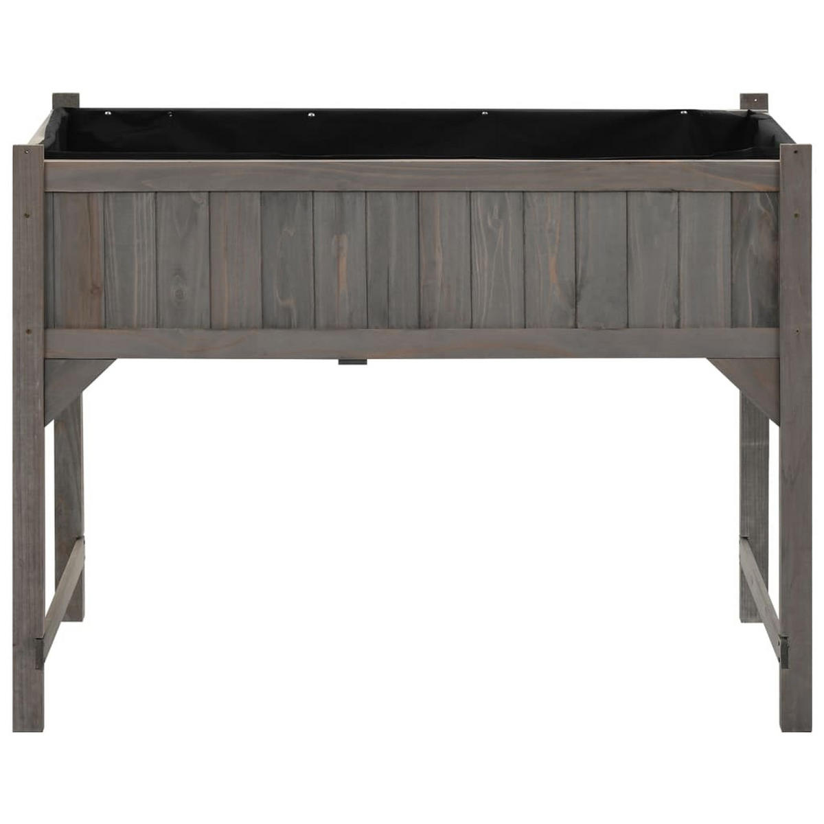 HOCHBEET mit Gewächshaus 110/54/120 cm, aus Massivholz Tanne, Grau - Grau, Holz (54/120/110cm) - vidaXL
