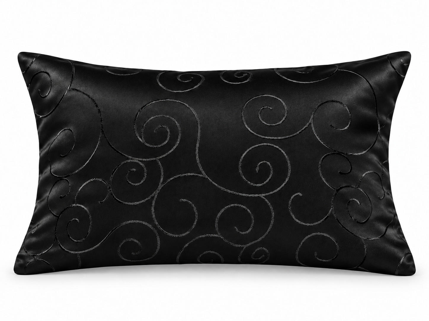 KISSENBEZUG 30x50 cm Schwarz Damast Circle - Schwarz, Textil (30/50cm) - TiborTex