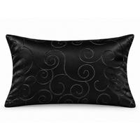 KISSENBEZUG 30x50 cm Schwarz Damast Circle - Schwarz, Textil (30/50cm) - TiborTex