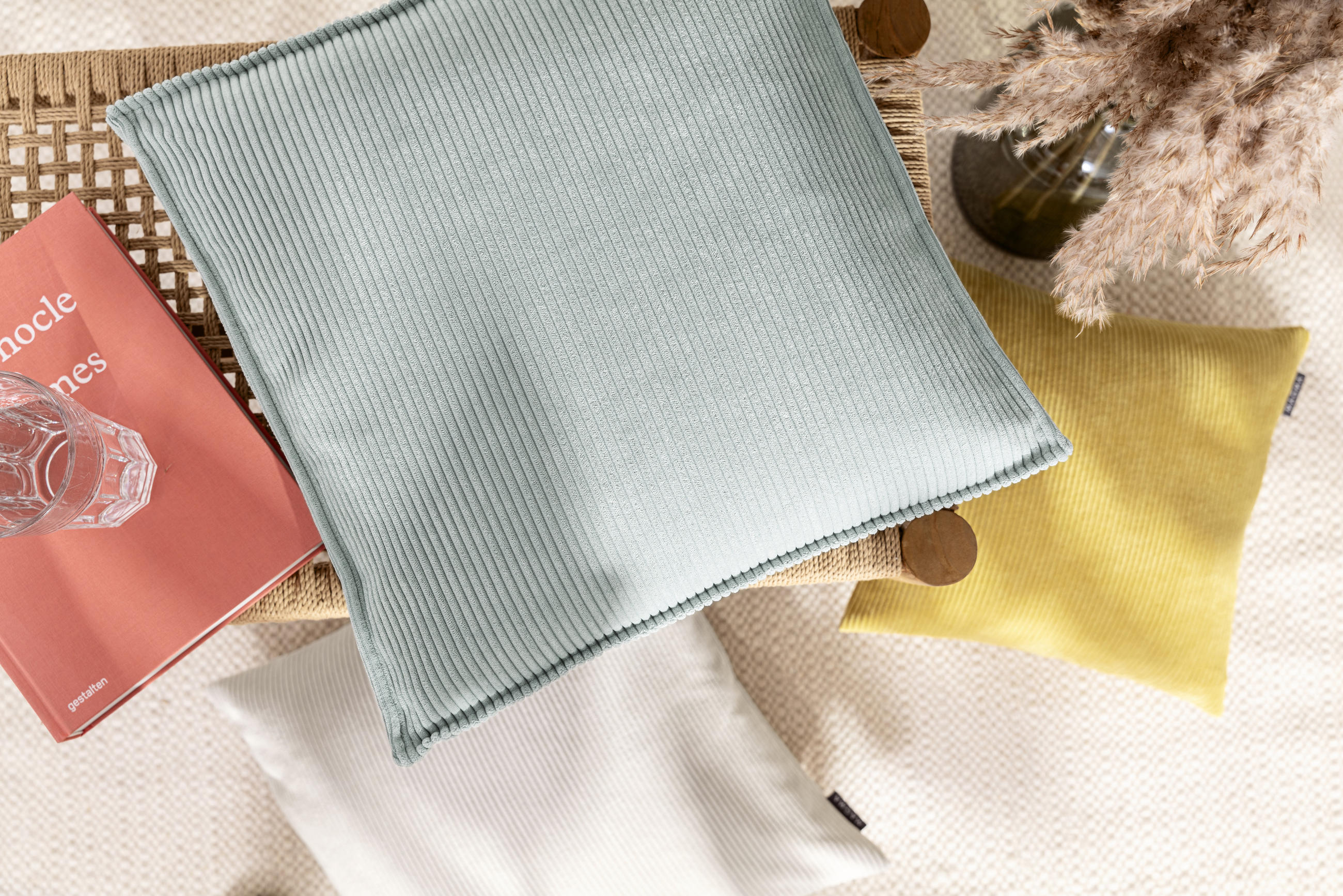 KISSENHÜLLE Inga Cord Look - Mintgrün, Textil (50/50cm) - Magma Heimtexx