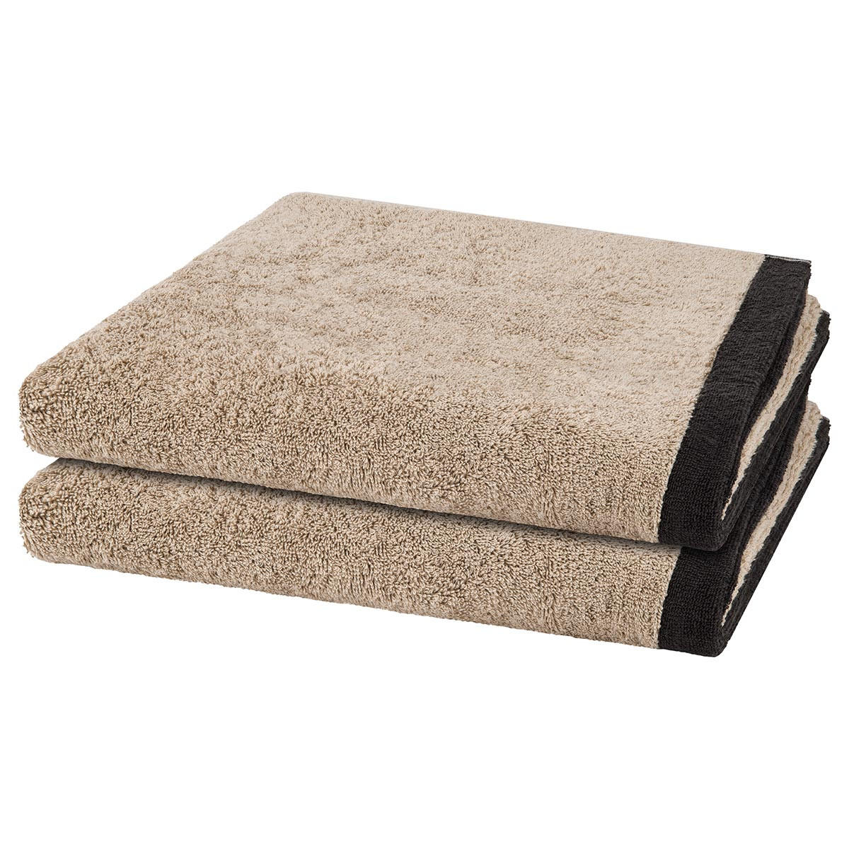 DUSCHTUCH Lifestyle Splash 2er-Set - Beige, Textil (70/140cm) - Cawö