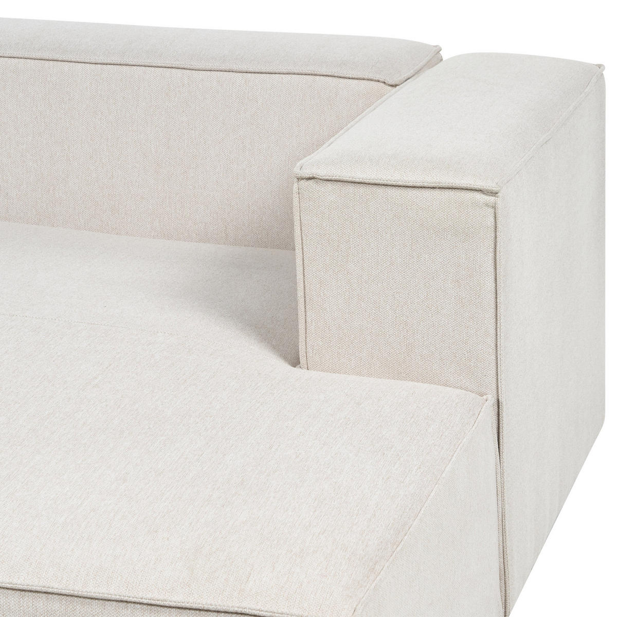 3-SITZER-ECKSOFA hellbeige rechtsseitig Vernon - Beige, Textil (330/178cm) - Beliani