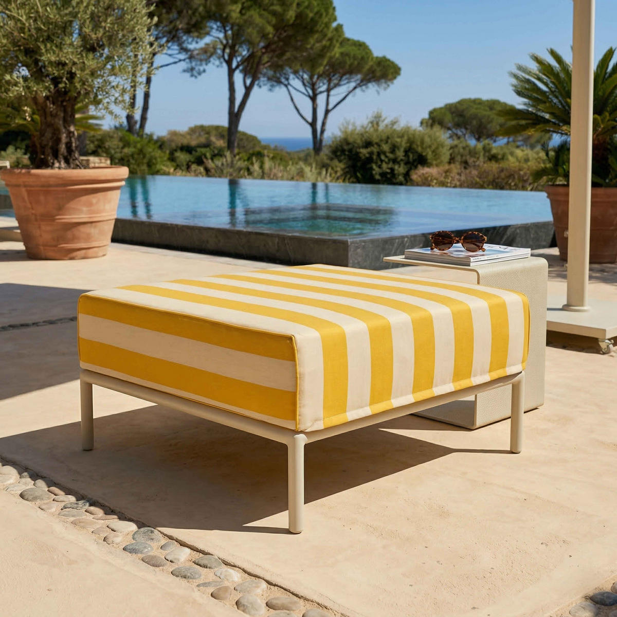 HOCKER, Gelb - Gelb, Textil (72/38/77cm) - Oviala