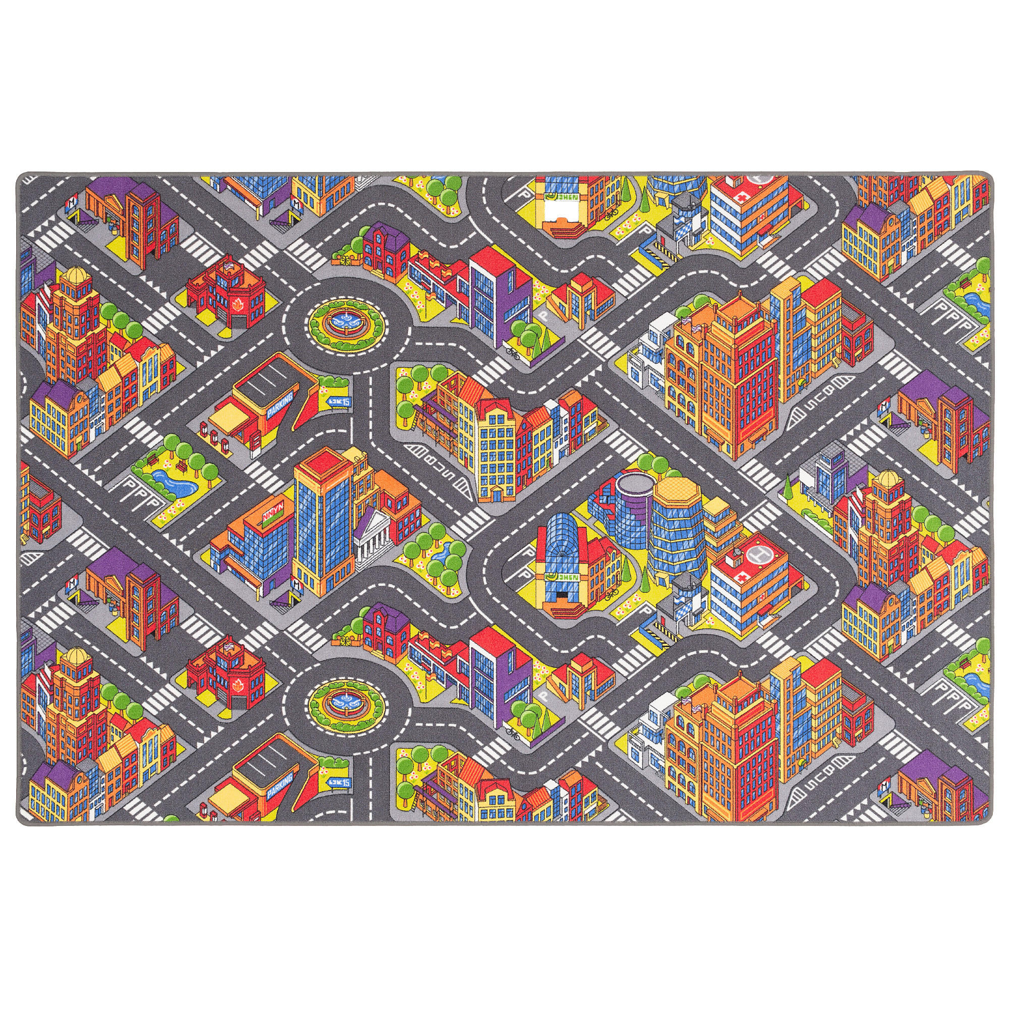 KINDER SPIEL STRASSENTEPPICH - Hellgrau, Textil (200/300cm) - Snapstyle