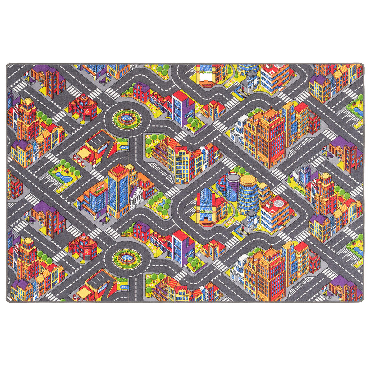 KINDER SPIEL STRASSENTEPPICH - Hellgrau, Textil (200/300cm) - Snapstyle