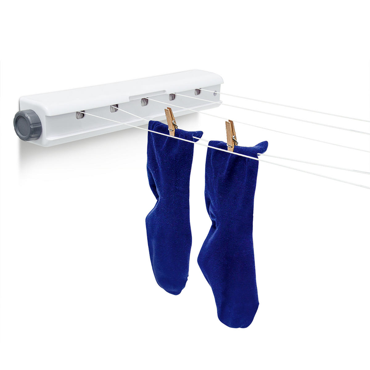 SUŠIČKA na stenu - viacfarebná, kov/textil (7.5/7/416.5cm) - Relaxdays