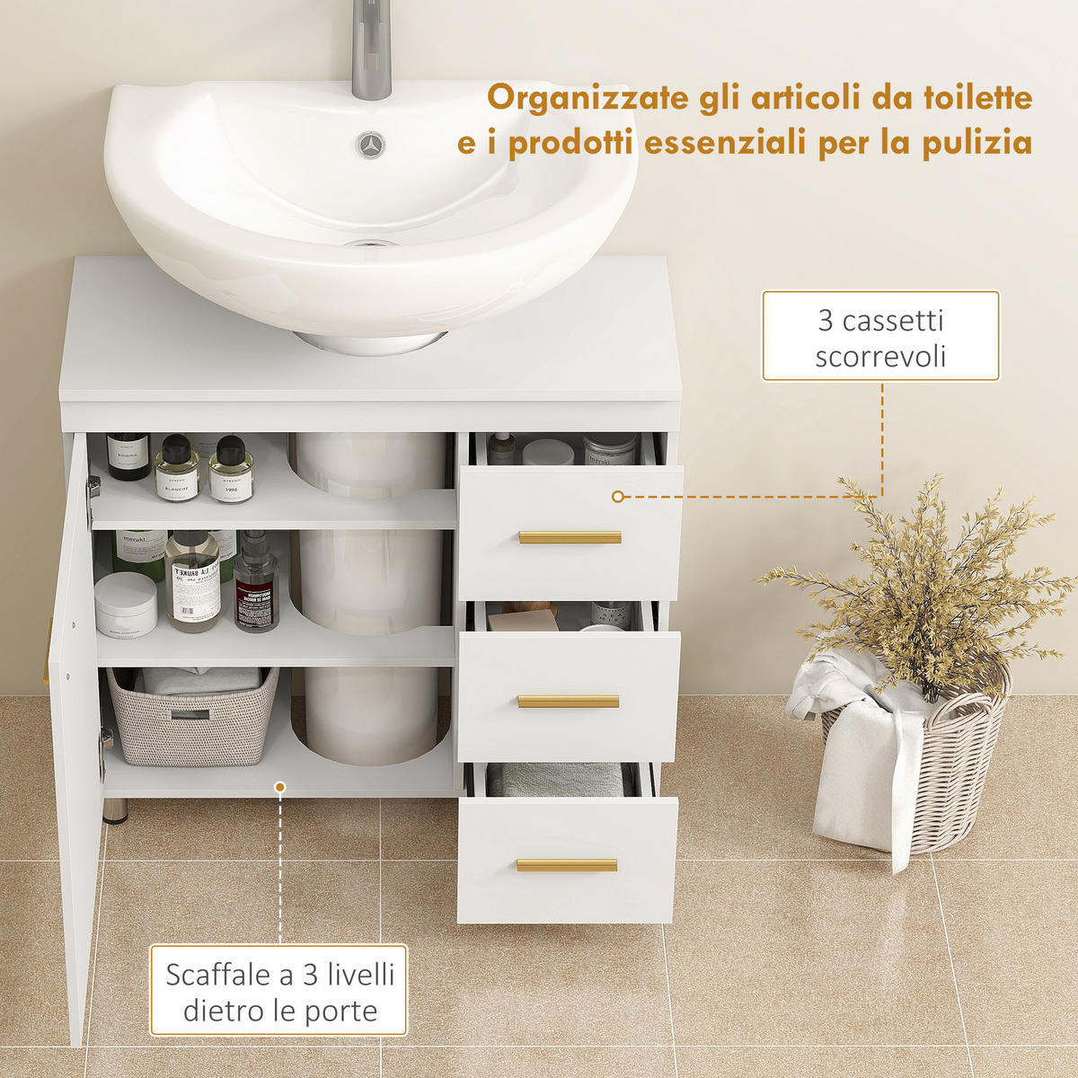 HÄNGESCHRANK Weiß 1 Stück - Weiß, Kunststoff (70/65/30cm) - GiPP