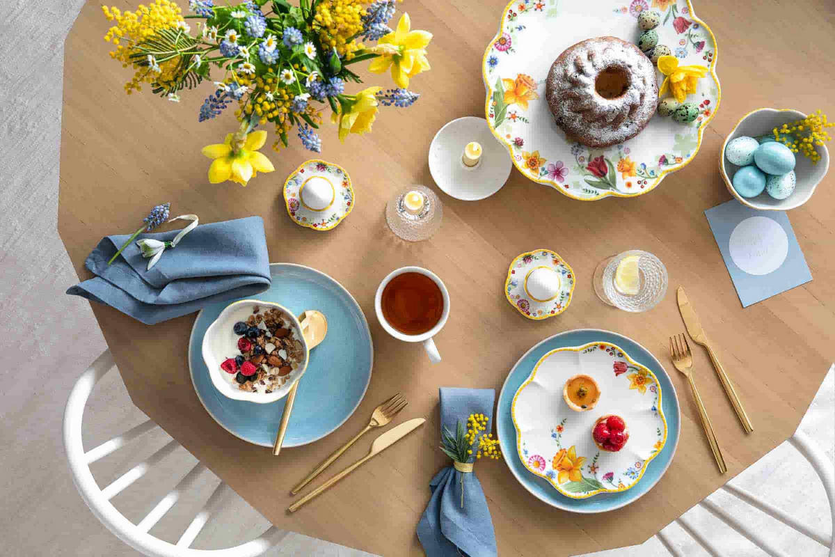 FRÜHSTÜCKS-SET Spring Awakening bunt - Multicolor, Keramik (25.5/15/35.5cm) - Villeroy & Boch