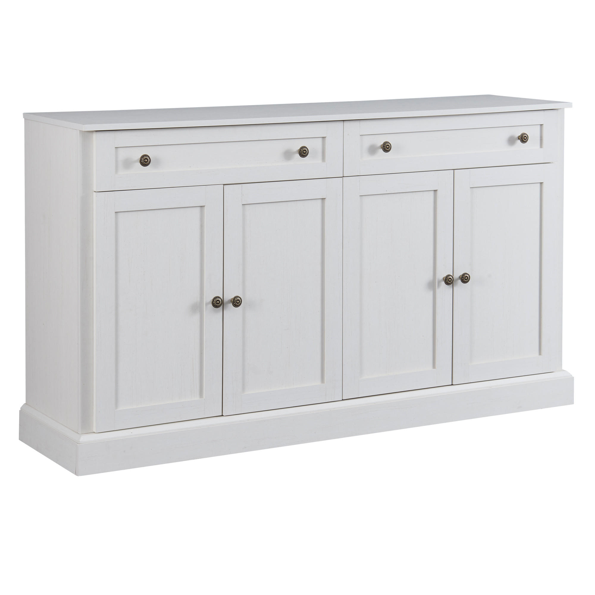 SIDEBOARD 150 cm in Antik Weiß mit 4 Schubladen und 4 Türen - Creme, Holzwerkstoff (150/86/40cm) - Urban Meuble