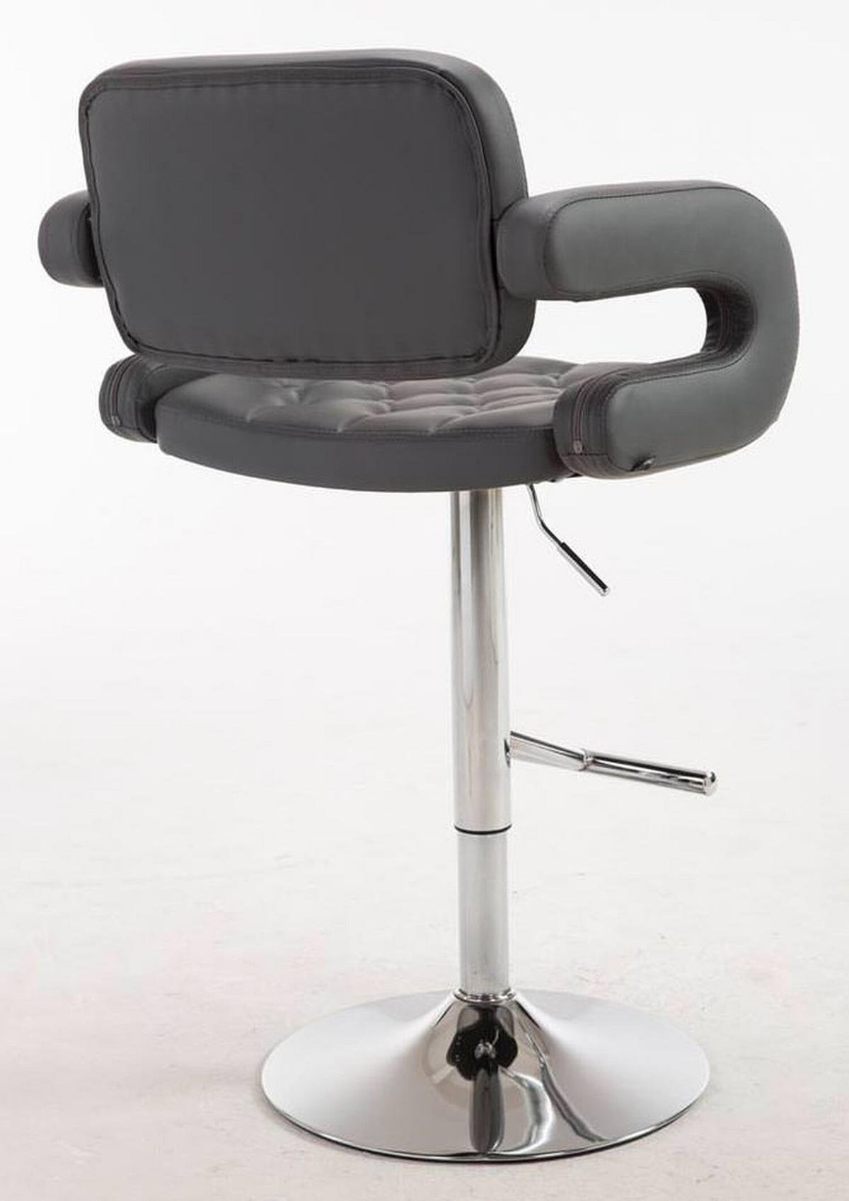BARHOCKER Dubai, 2er Set, Gestell Metall in Chromoptik, Kunstleder Grau - Chromfarben/Grau, Kunststoff/Textil (52/100/55cm) - TPFLiving
