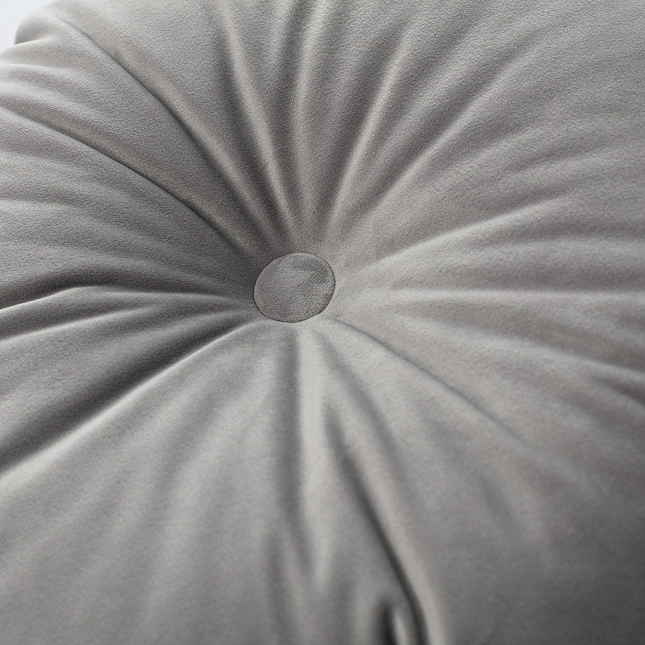 KISSEN Velvet rund, grau, 37cm - Grau, Textil (37cm) - Dekoria