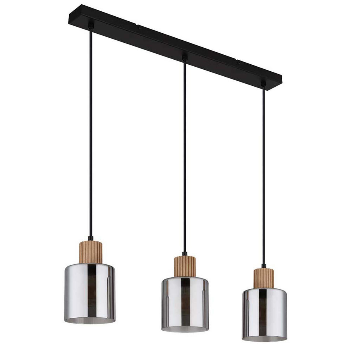 LED HÄNGELEUCHTE Metall Holzoptik Schwarz - Schwarz, Holz (64/12/120cm) - Globo Lighting