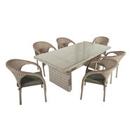 GARTEN-SITZGRUPPE Hanoi 7-teilig Gartenmöbel-Set - Grau, Kunststoff - DELUKE