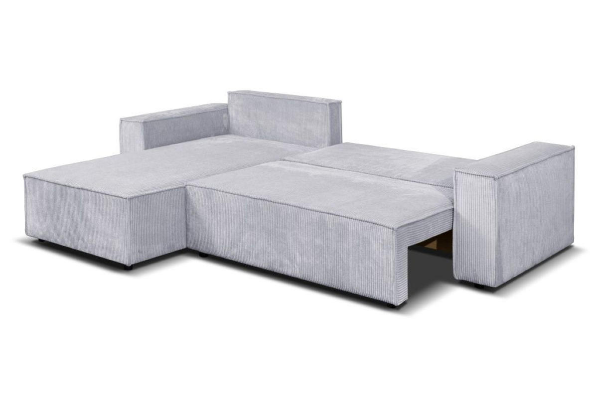 ECKSOFA Passio L-Form mit Schlaffunktion und Bettkasten 275 cm grau - Hellgrau, Kunststoff (275/190cm) - Margaret Hadas24