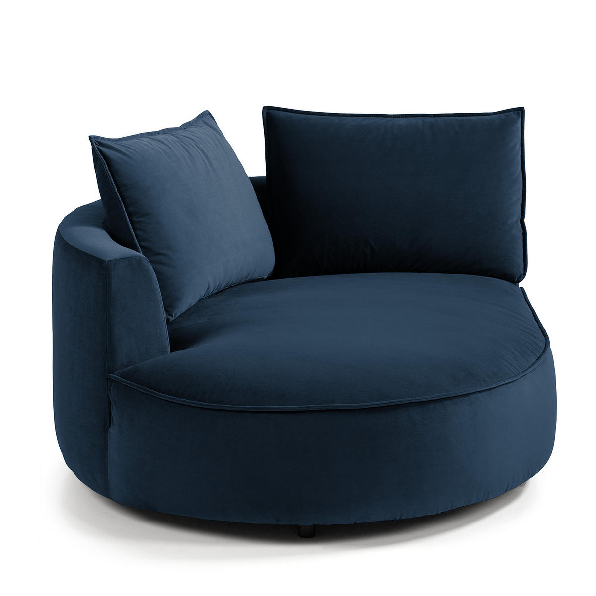 OTTOMANE - modular - Schwarz/Dunkelblau, Kunststoff/Textil (126/82/154cm) - home24