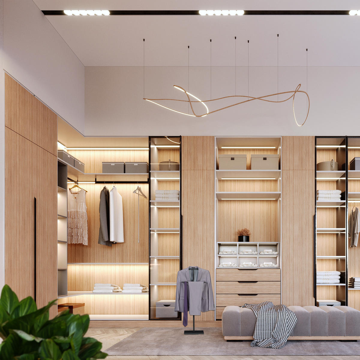 HERRENDIENER - Schwarz, Holzwerkstoff/Metall (47.5/107/20cm) - Relaxdays