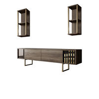 TV-MÖBEL Gold Line Nussbaum-Schwarz - Nussbaumfarben/Schwarz, Holz (180/48/30cm) - Habitat Garten
