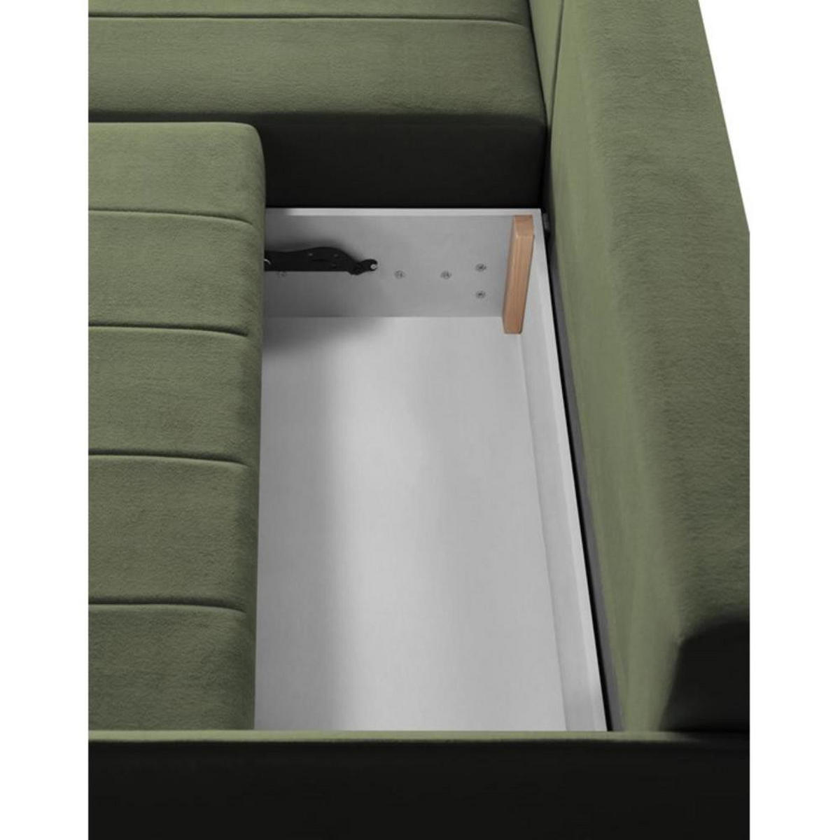 ECKSCHLAFSOFA Capri grün - Schwarz/Grün, Kunststoff/Textil (223/156cm) - Beautysofa