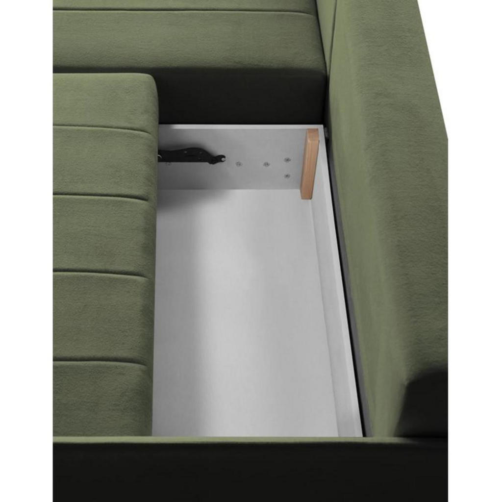 Thumbnail - Beautysofa Eckschlafsofa, Grün, Textil, L-Form, 223x156 cm, Wohnzimmer, Sofas & Couches, Wohnlandschaften, Ecksofas