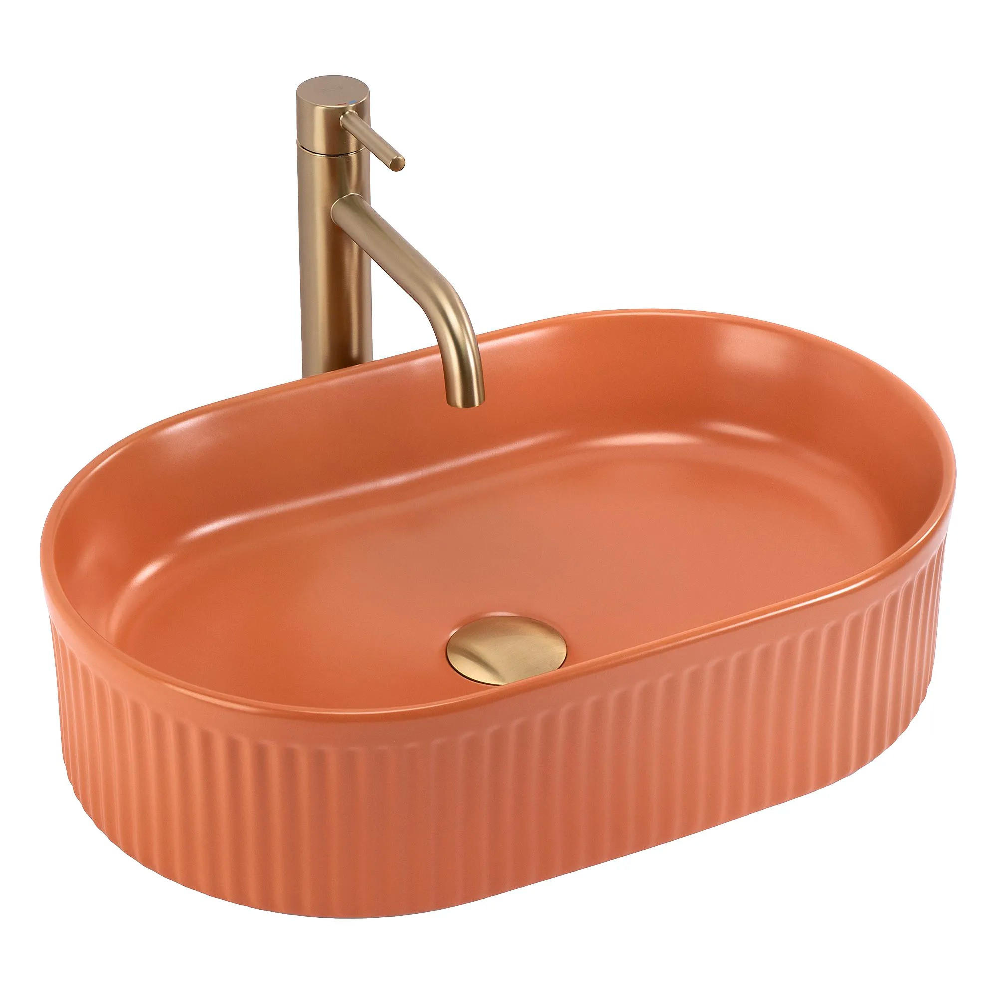 AUFSATZWASCHBECKEN Rea Vanda Cinnamon Matt - Orange, Keramik (31/13/49cm) - REA