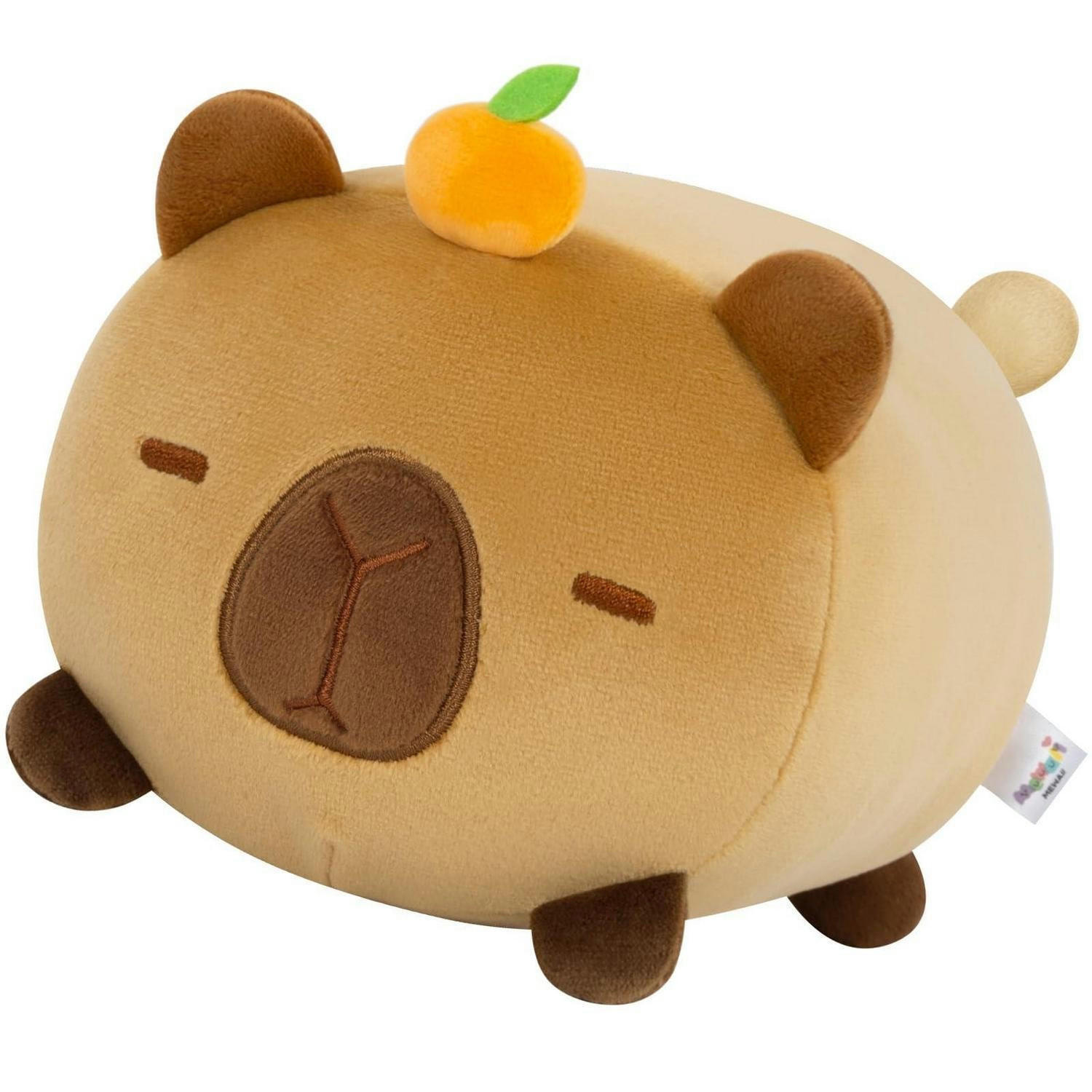 PLÜSCHKISSEN Capybara 20 cm Orange - Braun, Textil (10/20cm)