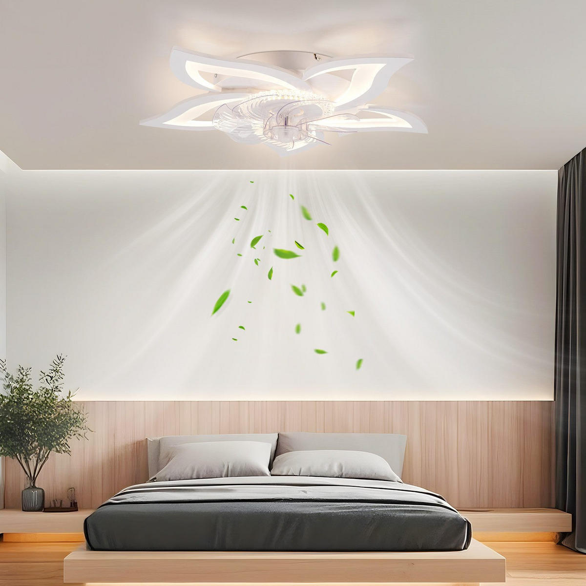 DECKENVENTILATOR RAHIMI 62/62/15 cm - Weiß, Kunststoff (62/62/15cm) - Nettlife