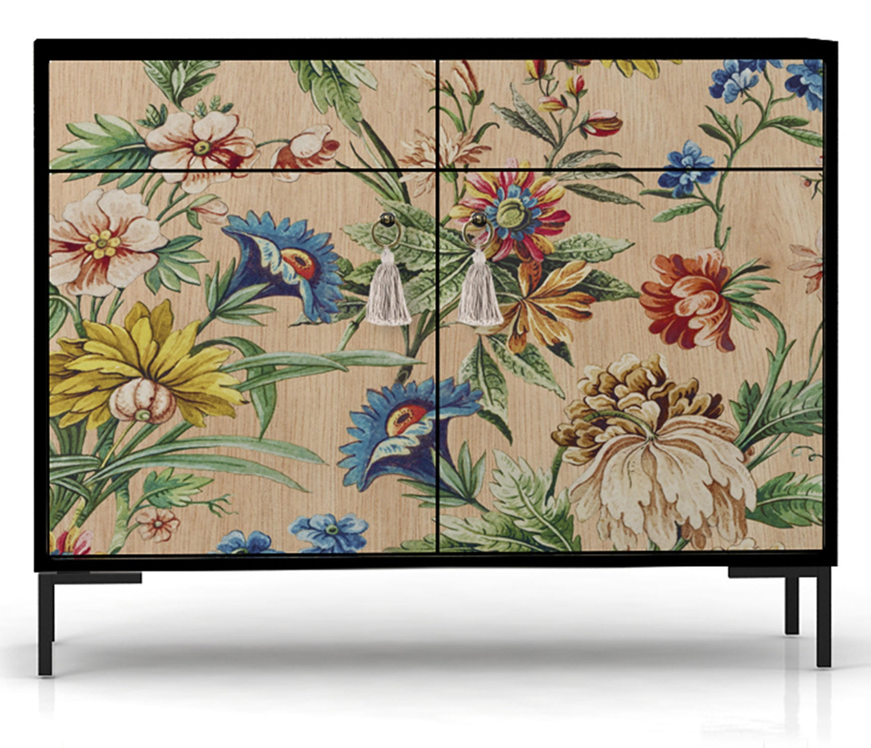 SIDEBOARD MDF 2 Türen und 2 Schubladen mit Druckmuster ALISE AMAZONIA - Multicolor/Braun, Holzwerkstoff (90/84/45cm) - RNT By Really Nice Things