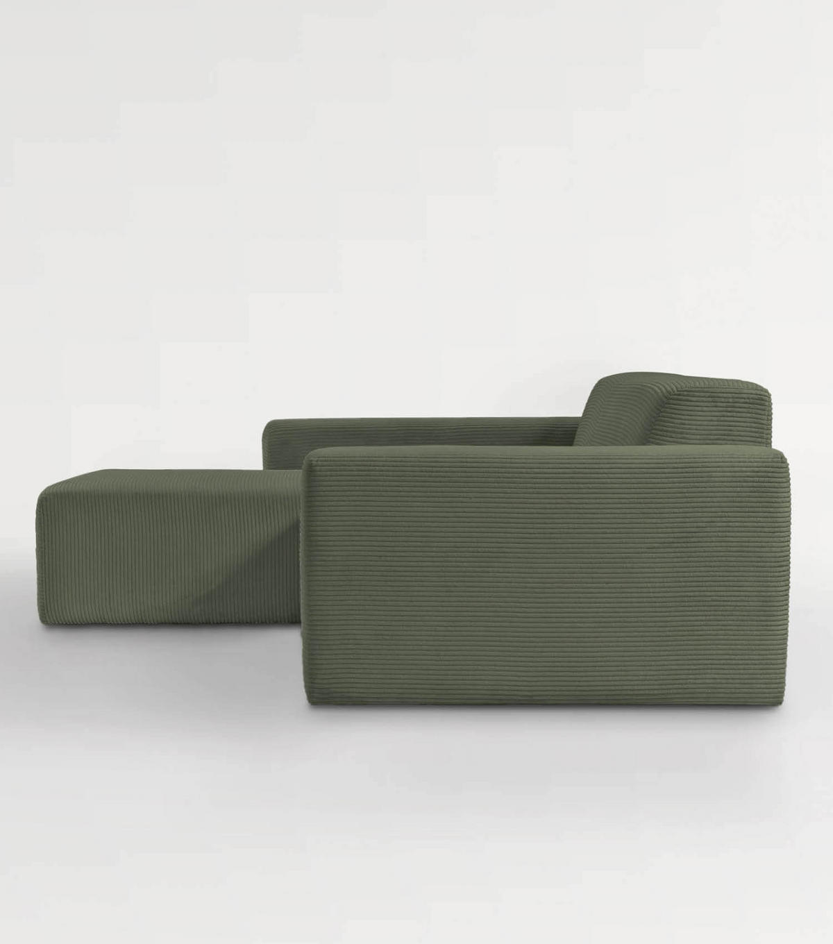 ECKSOFA Die Lässige Recamiere links - Mintgrün, Textil (253/188cm) - Mokebo