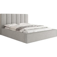 POLSTERBETT Amira mit Bettkasten, Grau Boucle 140x200 cm - Birkefarben/Hellgrau, Holz/Holzwerkstoff (140/200cm) - WFL GROUP