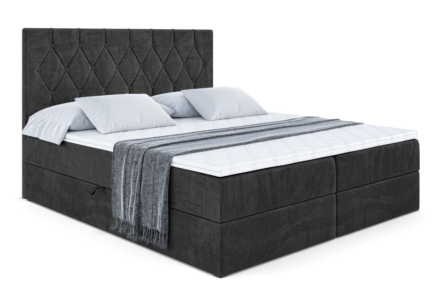Altdecor Boxbett Schwarz 160x200 cm